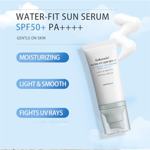 Centella Sunscreen SPF 50, Face Sun Screen Long-Lasting Protection, Cen-tella Madagascar Sunscreen, NO White Cast - Dry Oily Skincare,Moisturizing Non-Sticky Centella Water-Fit Sun Serum for All Skin