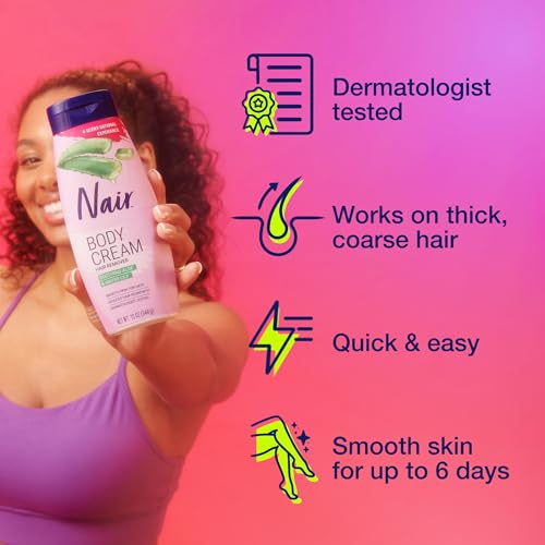 Nair Body Cream Hair Remover with Aloe & Water Lily - 12 Fl Oz