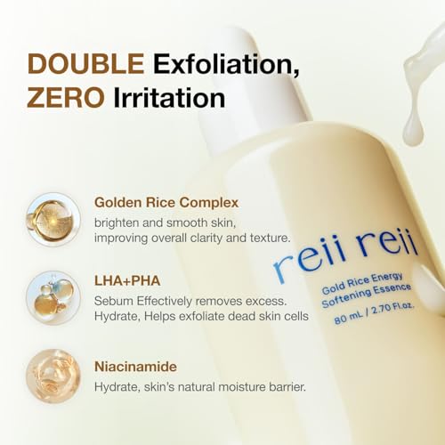 Gold Rice Energy Softening Essence - Daily Exfoliator with LHA & PHA