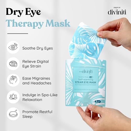 16-Pack Steam Eye Mask - Self Warming Heated Eye Mask for Dry Eyes, Up to 110F Degrees, Fast Soothing Relief - Puffy Eyes, Insomnia, Migraine - Stye Eye Treatment - Warm Compress for Eyes DiviniTi