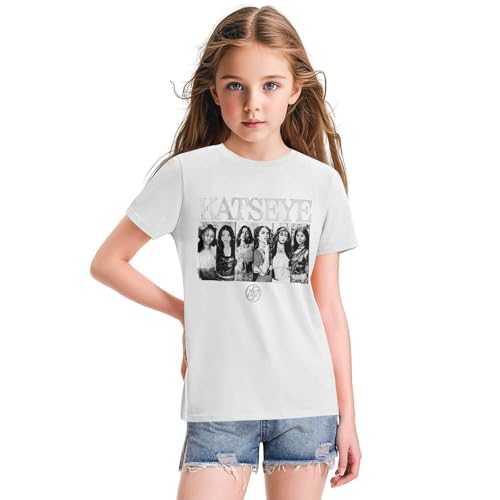 Girls Summer Graphic T-Shirt White 13 Years Katseye Merch Tops