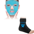 ZN?CUET?D Bundle of Gel Beads Ice Face Mask for Headaches, Puffy Eyes, Redness, Migraines and Ankle Ice Pack Wrap Compression Sleeve for Injuries Foot Swelling