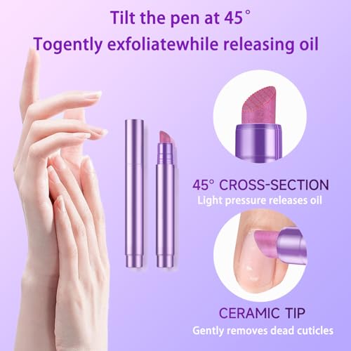 3-in-1 Cuticle Oil Pen with Ceramic Tip - Nail Care Tool (2 Pcs)