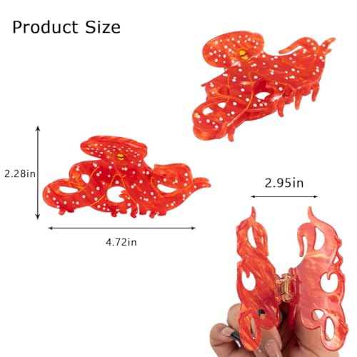 Ocean Animal Octopus Hair Claw Clips for Women - Funky Acetate Design