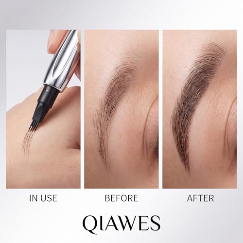 2 Pack Waterproof Eyebrow Pen with 4-Tip Microblading