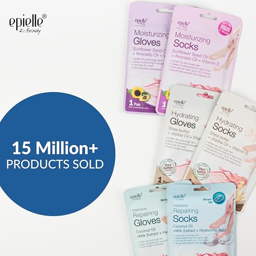 Epielle Intensive Repairing Foot Mask Socks for Dry Cracked Feet - 6 Pairs