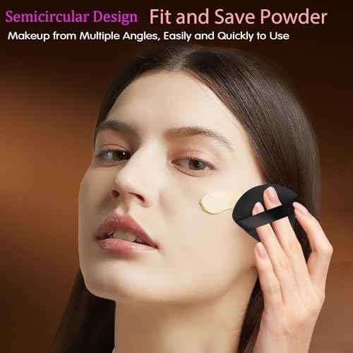 Triangle Powder Puff Face Makeup Sponge Beauty Blender Stocking Stuffers Puffs for Women apply Loose Powder and Foundation (4Pcs Black)