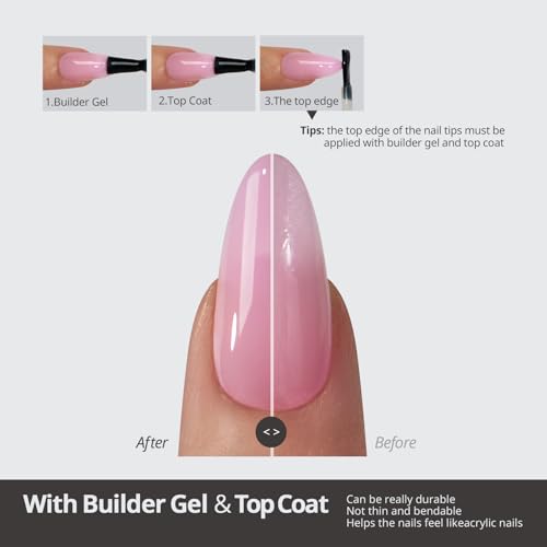 BTArtbox Nails XCOAT Tips 5-Shade Nude Stiletto Press-On Nails - 160Ct