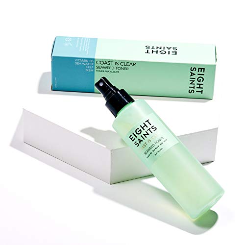 Eight Saints Coast is Clear Seaweed Anti Aging Face Toner, Natural and Organic Alcohol Free Witch Hazel Toner for Face, Minimizes Large Pores and Redness, 6 Ounces