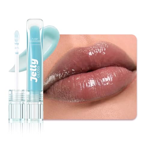 WanTuoluo Jelly Lip Gloss - Glass Shine Tint, 5 Colors