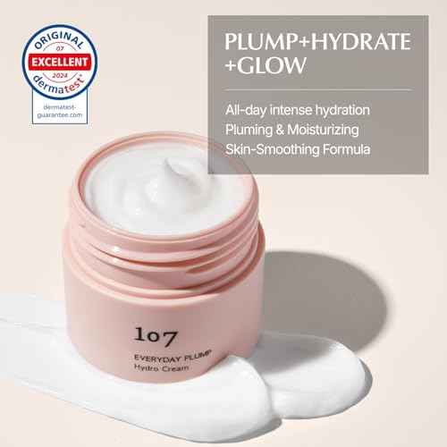 107 EVERYDAY PLUMP Hydro Cream, Lightweight Face Moisturizer with Probiotics, Squalane, and Fermented Ginseng, Hydrates, Nourishes, and Enhances Skin's Radiance and Softness (1.7 fl oz)