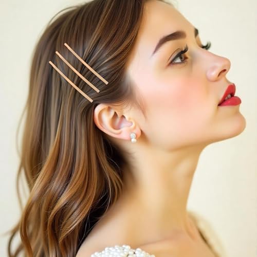 Gold Jumbo Bobby Pins for Thick & Long Hair - Reusable Non-Slip Hair Clips, 3.34 Inch, 50 Pack
