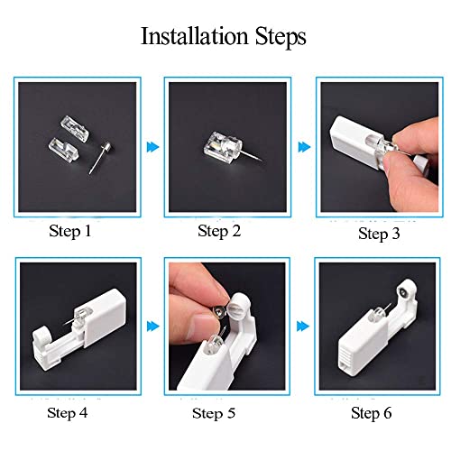 Self Ear Piercing Gun Kit 3mm Gold Peas Disposable Easy Use No Pain Piercing Tool with Stud & Alcohol Pads - 2 Pack