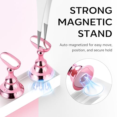 Pink Magnetic Nail Stand for Press-On Nail Art Practice & Display - 10pcs