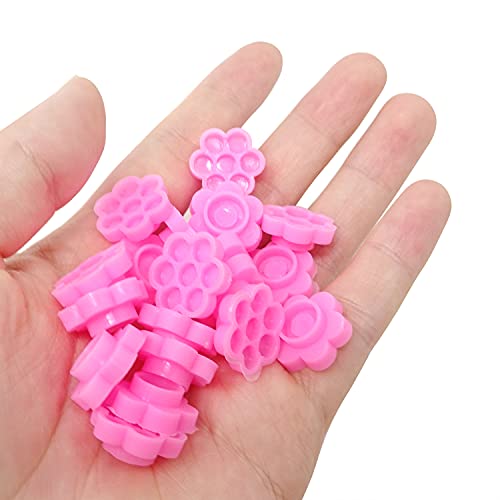 200PCS Plastic Eyelash Glue Cups Flower Shape with Glue Points