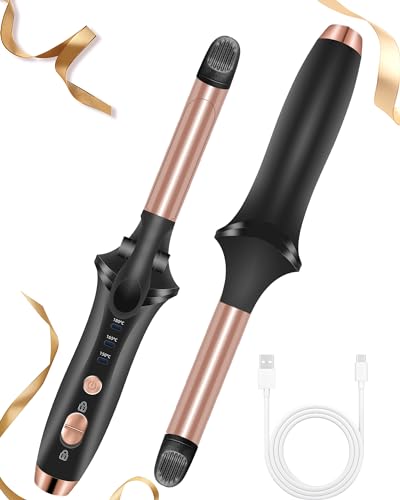 Cordless Rechargeable Curling Iron with USB & 4000mAh Battery