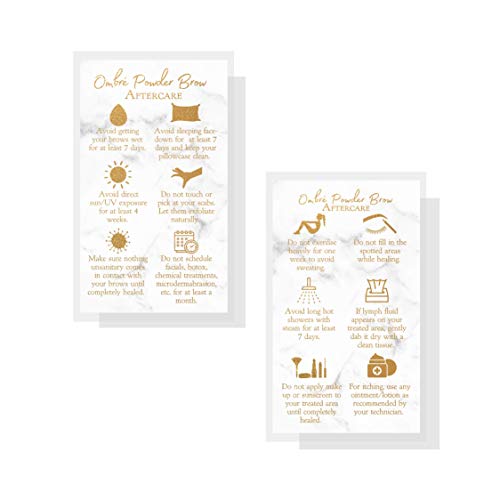 Ombre Powder Brow Aftercare Cards | 50 Pack | 2x3.5"