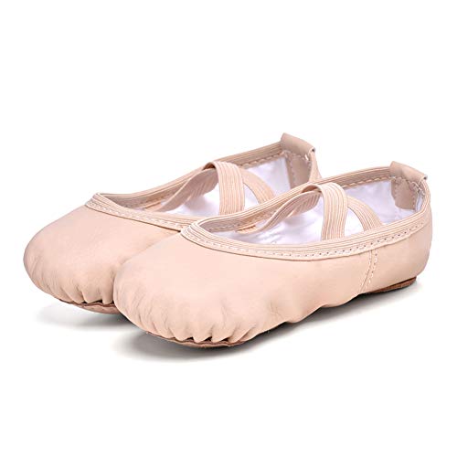 Stelle Ballet Shoes for Girls Toddler Ballet Slippers Soft Leather Boys Dance Shoes for Toddler/Little Kid/Big Kid (Black, 2ML)