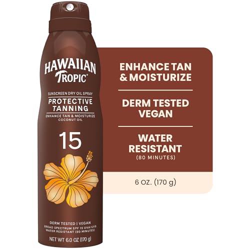 Hawaiian Tropic Dry Tanning Oil SPF 15 Spray, 6 oz