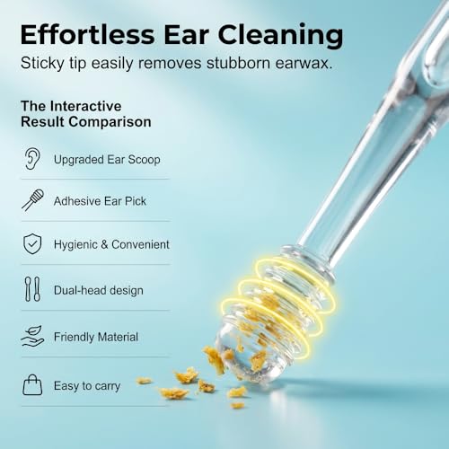 Reusable Ear Cleaning Sticks - 24 Pack Dual-Tip Sticky Swabs