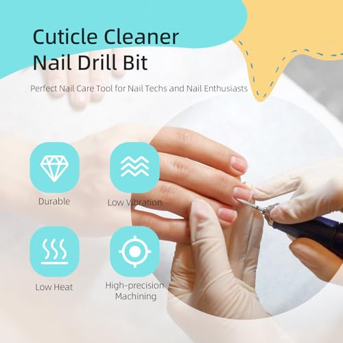 Fine 2mm Long Flame Cuticle Cleaner Nail Drill Bits - 5Pcs Set