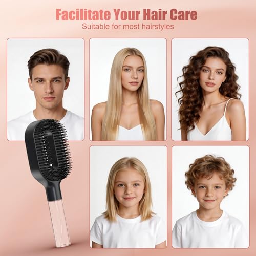 Misting Hair Brush with Water Spray – 2-in-1 Detangling Brush