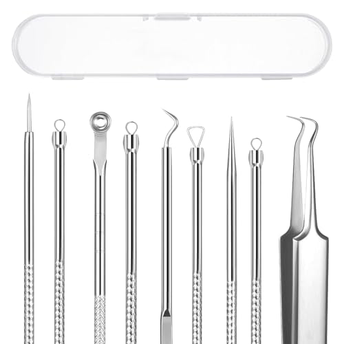 5PCS Blackhead Remover Kit Stainless Steel Comedone Extractors for Acne