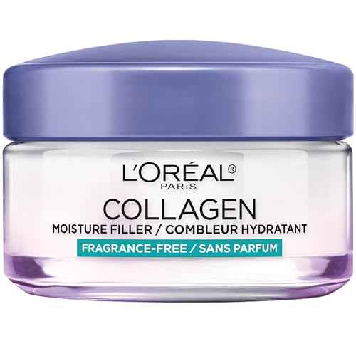L'Oreal Paris Collagen Moisture Filler Facial Moisturizer, Anti Aging Face Cream, Non-Greasy Skin Care Formula For Up to 48HR Hydration, 1.7 oz
