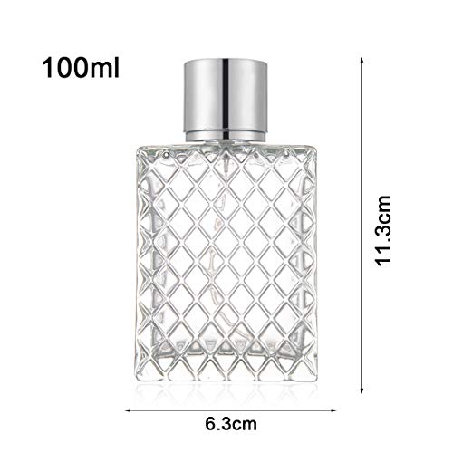 Enslz 100ml Refillable Clear Glass Perfume Spray Bottle with Fine Mist Atomizer