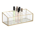 ELLDOO Rollerball Perfume Organizer, 24 Acrylic Spaces Glod Glass Perfume Storage Holder Beauty Scent Holder, Makeup Lipgloss Lipstick Display Case