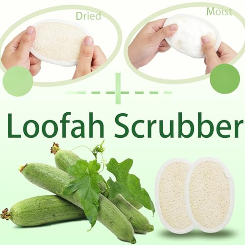 54 Pcs Exfoliating Loofah Pad Bulk Natural Scrubber Luffa Brush Close to Skin Body Scrubber Shower Loofah Sponge Pad for Men Women Spa Bath