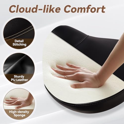 Ergonomic Saddle Stool with Wheels - Black