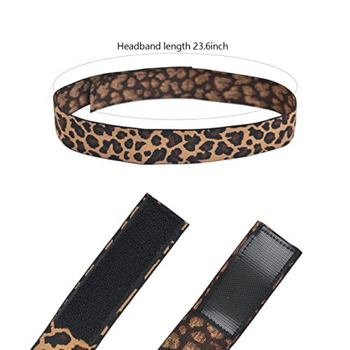 YTBYT 3 Pcs Elastic Bands for Wigs Lace Melting Bands Adjustable Leopard Print Wig Headbands for Lace Front Edges Laying (Width 1.4 Inch/3.5cm)