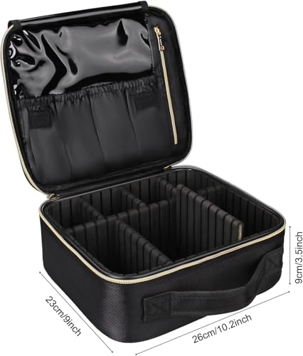 Relavel Travel Makeup Case Organizer with Adjustable Dividers