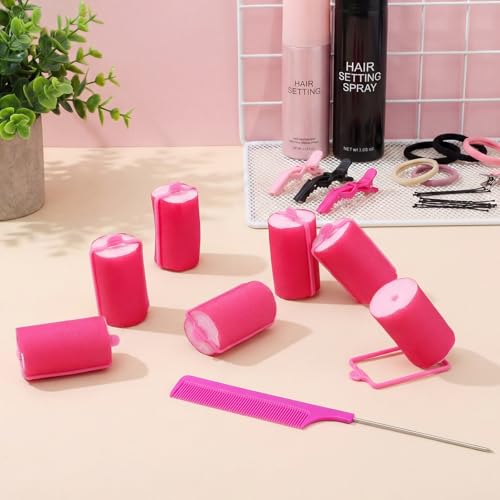 Syhood 18 Pcs Satin Foam Hair Rollers 1.42 Inch