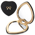 Heart Shaped Compact Mirror - Portable PU Leather Makeup Mirror