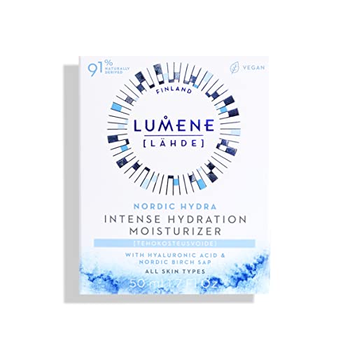 Lumene [L?hde] Nordic Hydra Intense Hydration Facial Moisturizer - Lightweight Plumping Face Cream for Dry Skin - Enriched with Arctic Spring Water + Hyaluronic Acid for Instant Moisture (50 ml)