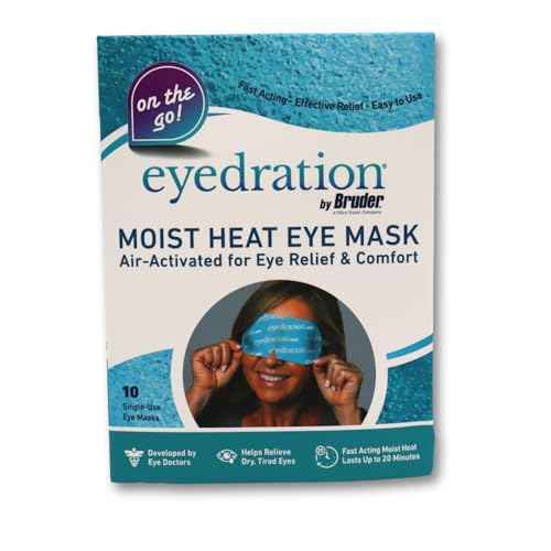 Air-Activated Eye Steam Mask l Dry Eye Relief l Disposable Heated Eye Mask l Gentle, Soothing and Hydrating l No Microwave Needed l Convenient and Lightweight - 10 Single Use Compresses - Box Version