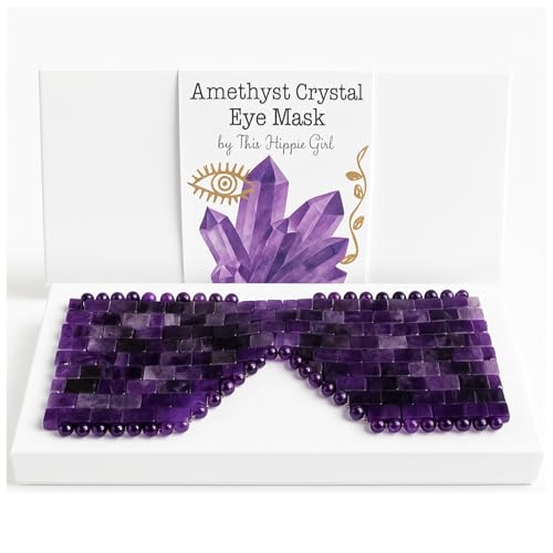 This Hippie Girl Amethyst Eye Mask ? Natural Crystal Facial Mask for Puffiness, Dark Circles & Tension Relief. Cooling Spa Stone for Relaxation, Skincare & Beauty Routine