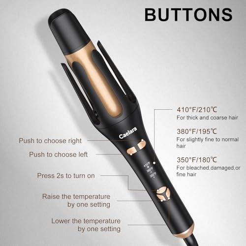 Caelara Automatic Curling Iron for Beach Waves – 4 Heat Settings