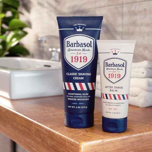 Barbasol 1919 After Shave Balm, Aftershave for Men, Soothes and Moisturizes Skin with Vitamin B and Distilled Witch Hazel - 3 OZ (Pack of 1)