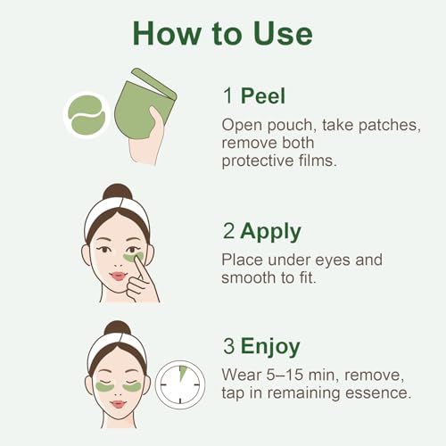 Tintark Green Tea Hydrogel Eye Patches (28 Pairs) - Depuff & Firm