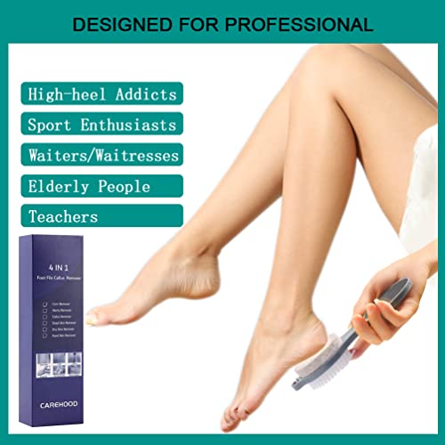 CAREHOOD 4-in-1 Foot File Callus Remover & Pedicure Scrubber Tool