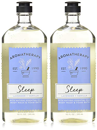 Bath and Body Works Aromatherapy Sleep Lavender Vanilla Body Wash Foam Bath 10 Ounces per bottle - 2 Pack