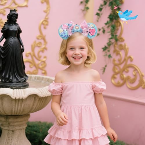 Princess Mouse Ears Headband with Sequin Bow - Sparkle Accessories