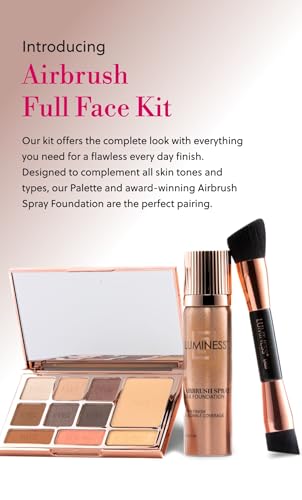 Luminess Face Time All-In-One Makeup Kit Light Medium - Includes Face Palette, Airbrush Foundation & Brush