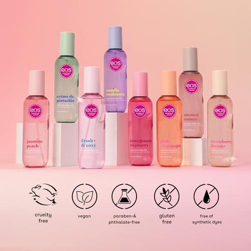 eos Fresh & Cozy Body & Hair Mist with Hyaluronic Acid & Glycerin - Moisturizing Vegan Body Spray for Women, 6 fl oz