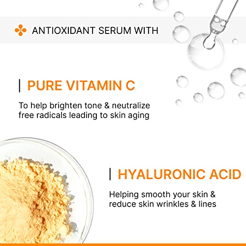 Advanced Vitamin C Serum for Face with Hyaluronic Acid & Centella Asiatica and Gotu Kola Extract | Potent Anti-Aging Serum for Dark Spots, Fine Lines, Wrinkles | Intensely Hydrate Serum