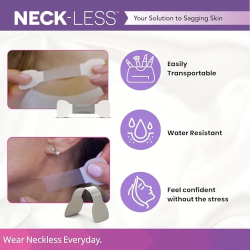 NECK-LESS Face Lift Strips - 16-Hour Waterproof Jawline Tape (25 Strips)