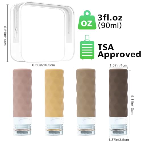 Silevoler Travel Bottles 3oz TSA Approved Leak Proof Toiletries